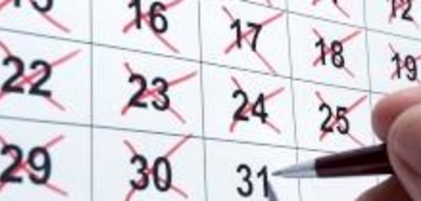 calendar crossing off dates