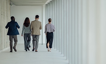people walking away reb caor3y