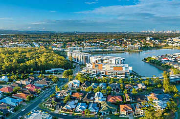 high shot of residential properties ne