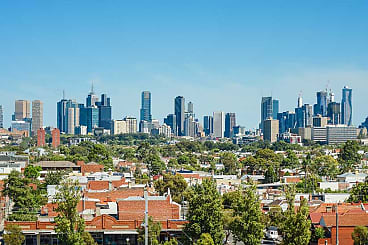 melbourne skyline aerial ne