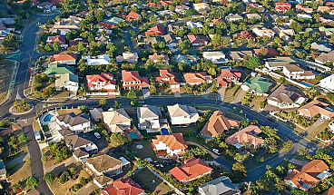 aerial shot suburbs aus spi