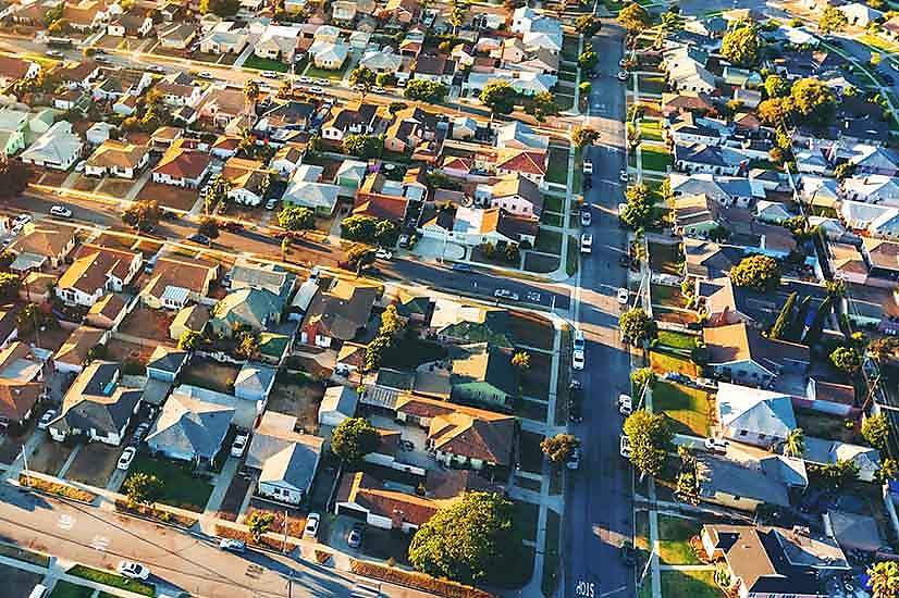 aerial neighborhood houses ne