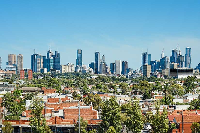 melbourne skyline aerial ne