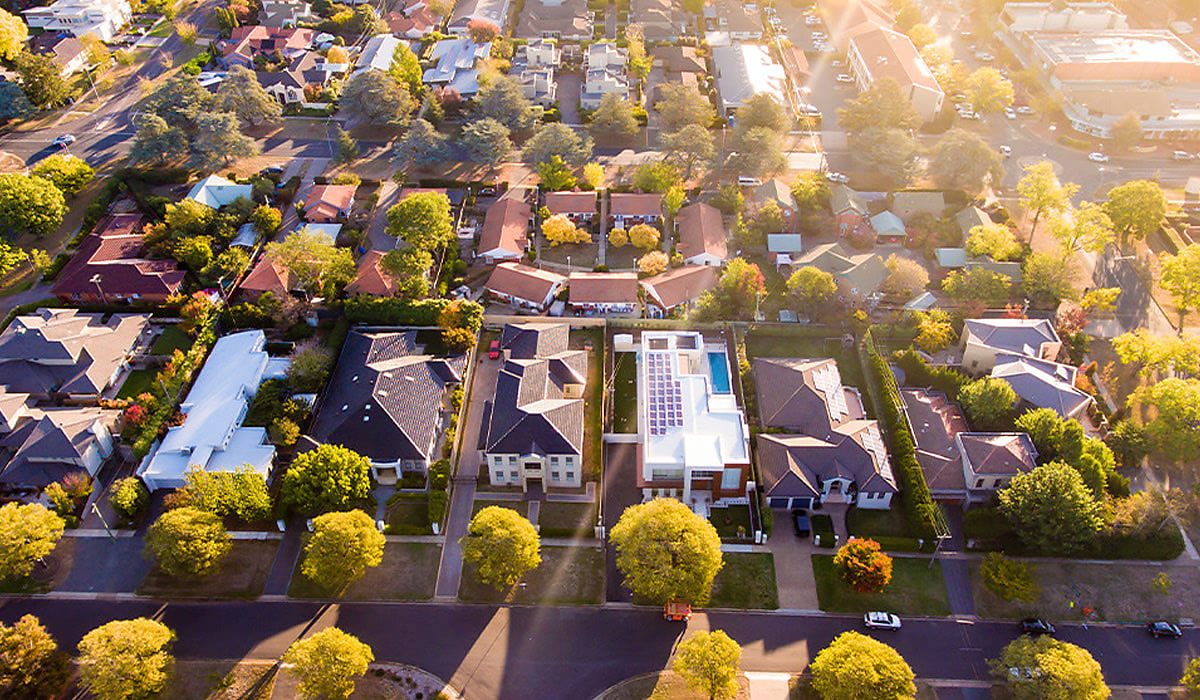 aerial shot suburbs spi dtx6he