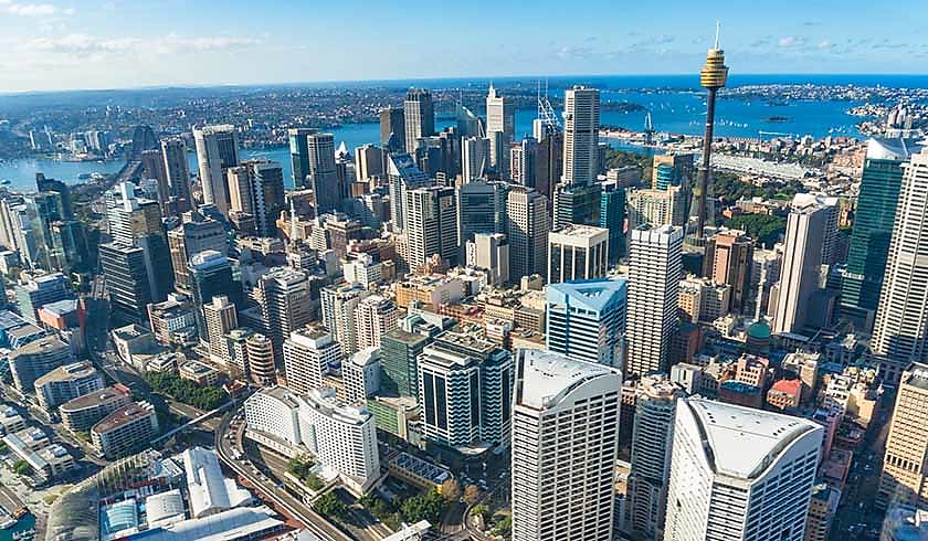 Sydney CBD aerial buildings spi