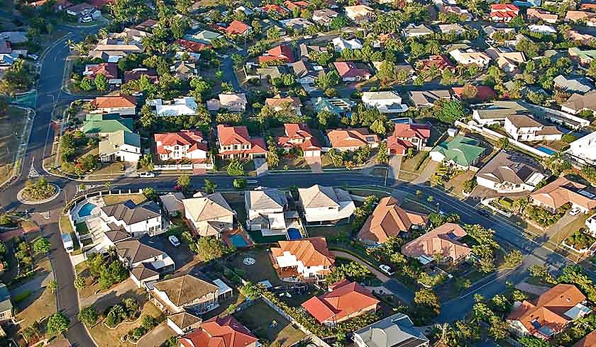 aerial shot suburbs aus spi