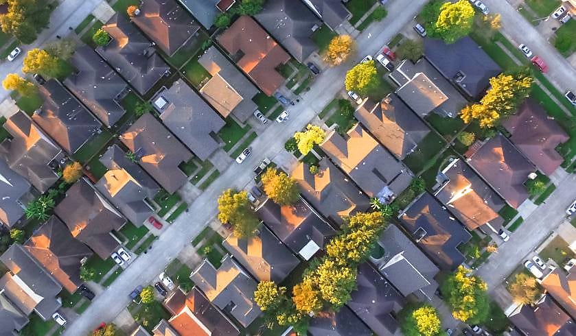 aerial shot suburbs spi