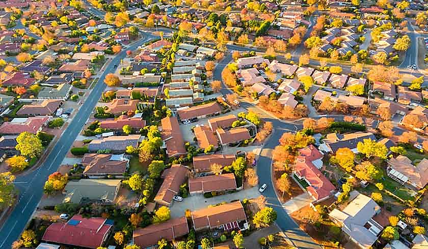 new Australia suburbs aerial