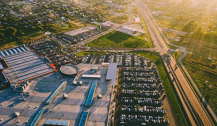 shopping mall aerial spi