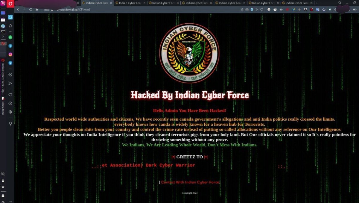 Canadian military, government websites targeted by ‘Indian Cyber Force’