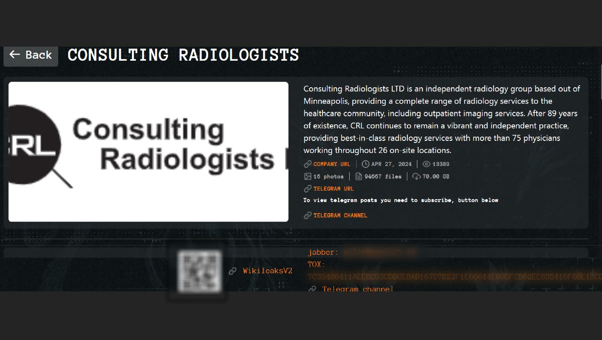 LockBit, Qilin likely responsible for radiology clinic data breach