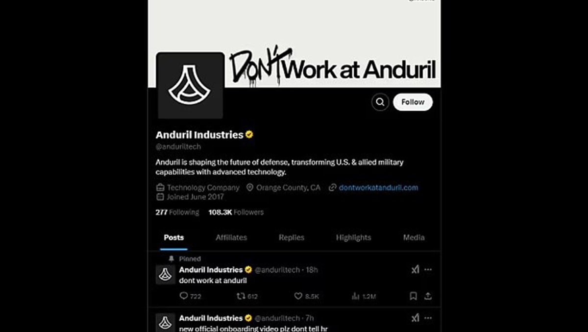 Don't work at Anduril: Kooky recruitment campaign looks like a hack, but it isn't - Defence Connect