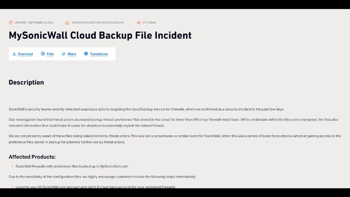 SonicWall discloses security breach impacting 5 of customers Cyber Daily