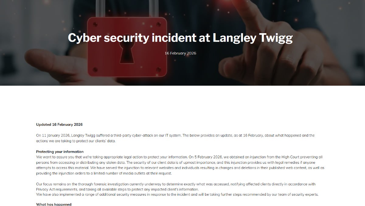 Langley Twigg Law Reports Ransomware Attack and Data Security Incident