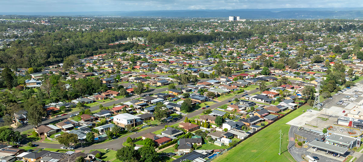 suburban houses aerial nsw ta apfomp