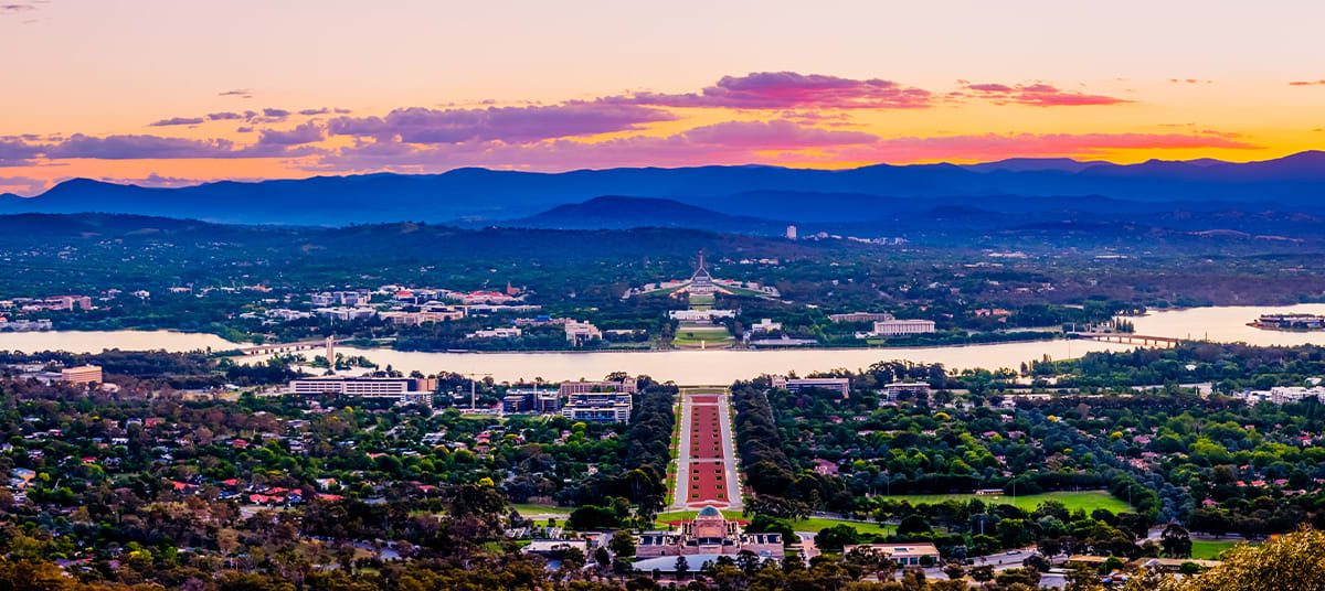 canberra aerial sunset ta odmmjx
