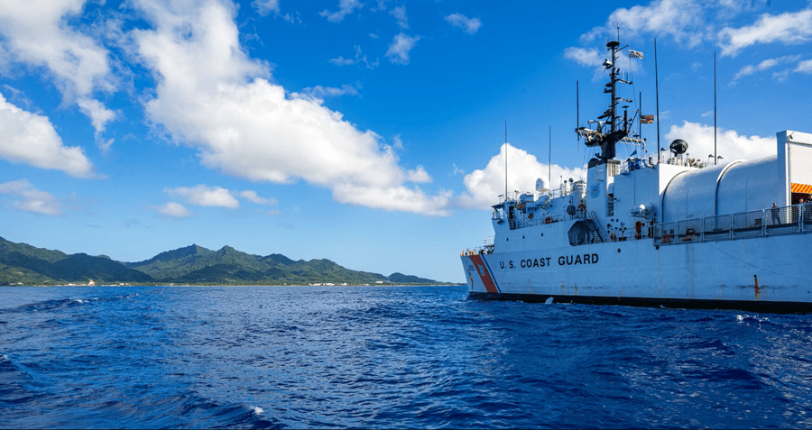 US Coast Guard cutter Harriet Lane arrives in Cairns for official engagements