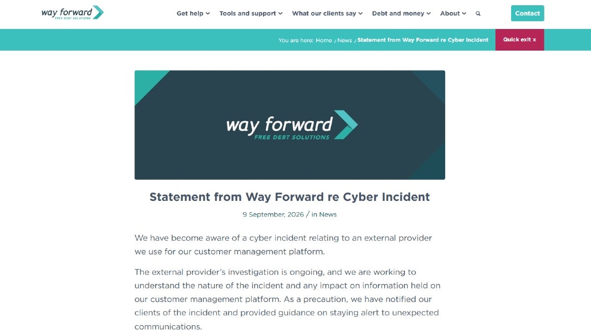 Exclusive: Not-for-profit Way Forward suspends payments following external cyber incident