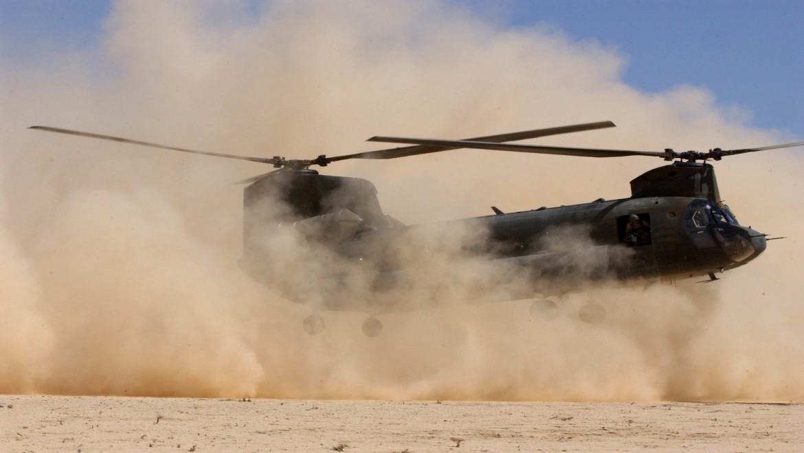 JPAU22APR03JC02 OPERATION FALCONER Pic By: JNCCaption:Australian Army soldiers from theTownsville-based 5th Aviation Regiment provide the Coalition Forces in the Middle Eastern Area of Operation (MEAO) with a medium lift capability as they transport troops and equipment. The Chinook (CH47) has the capacity to lift up to 11.7 Tons, carrying internal and/or external loads, or 30 combat troops. Over time, the Chinook has consistently proven to be a reliable and capable aircraft having been used in conflicts such as the Falklands and the Gulf war and now Operation Falconer.The CH 47 aircraft has proven itself working with the Australian Armys 3rd Brigade in providing essential support to deployed elements as is commonly referred to as the work-horse of the Armys helicopter regiment. While the Chinook helicopter has been in service since the Vietnam Conflict, this variant remains one of the latest additions to the Australian Armys aviation capability.