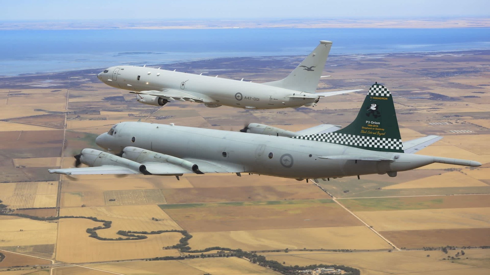 Air-to-Air; Royal Australian Air Force; Aircraft; A47 P-8A Poseidon; A9 AP-3C Orion;