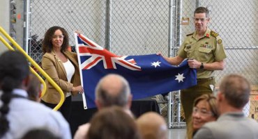 Boeing officially raises Australian flag on Apache production line