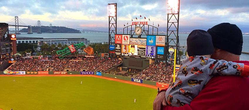 Aerial view of AT&T Park, San Francisco, California