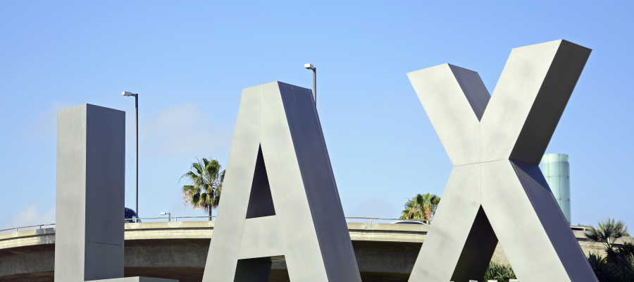 On the big LAX letters outside Los Angeles airport, the snowflakes are made  up of little airplanes. : r/mildlyinteresting