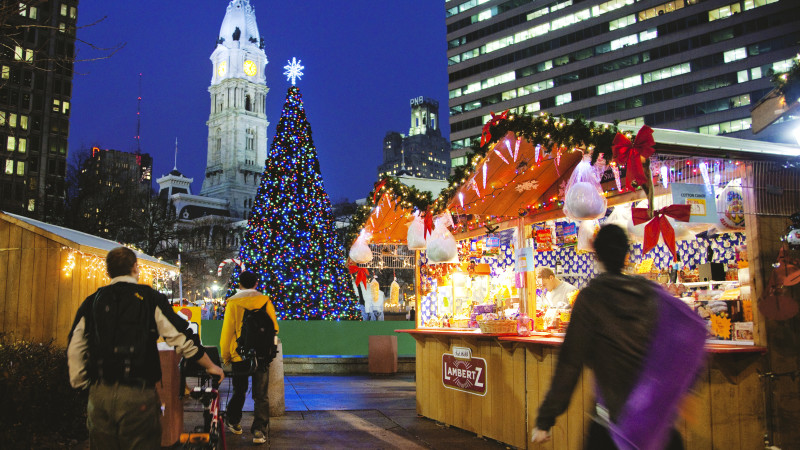 The Christmas Village at LOVE Park