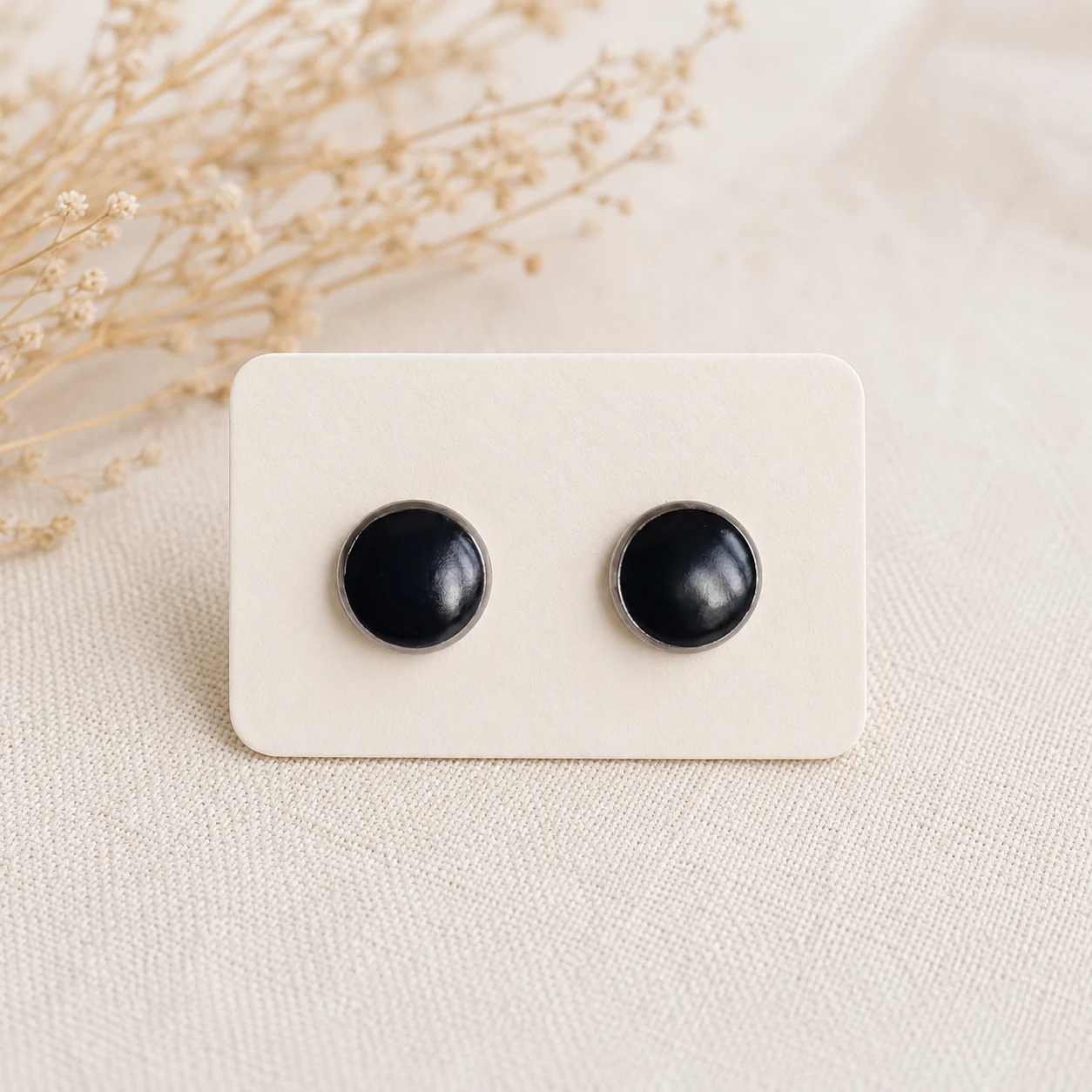 Alltags-Ohrstecker- Schwarz