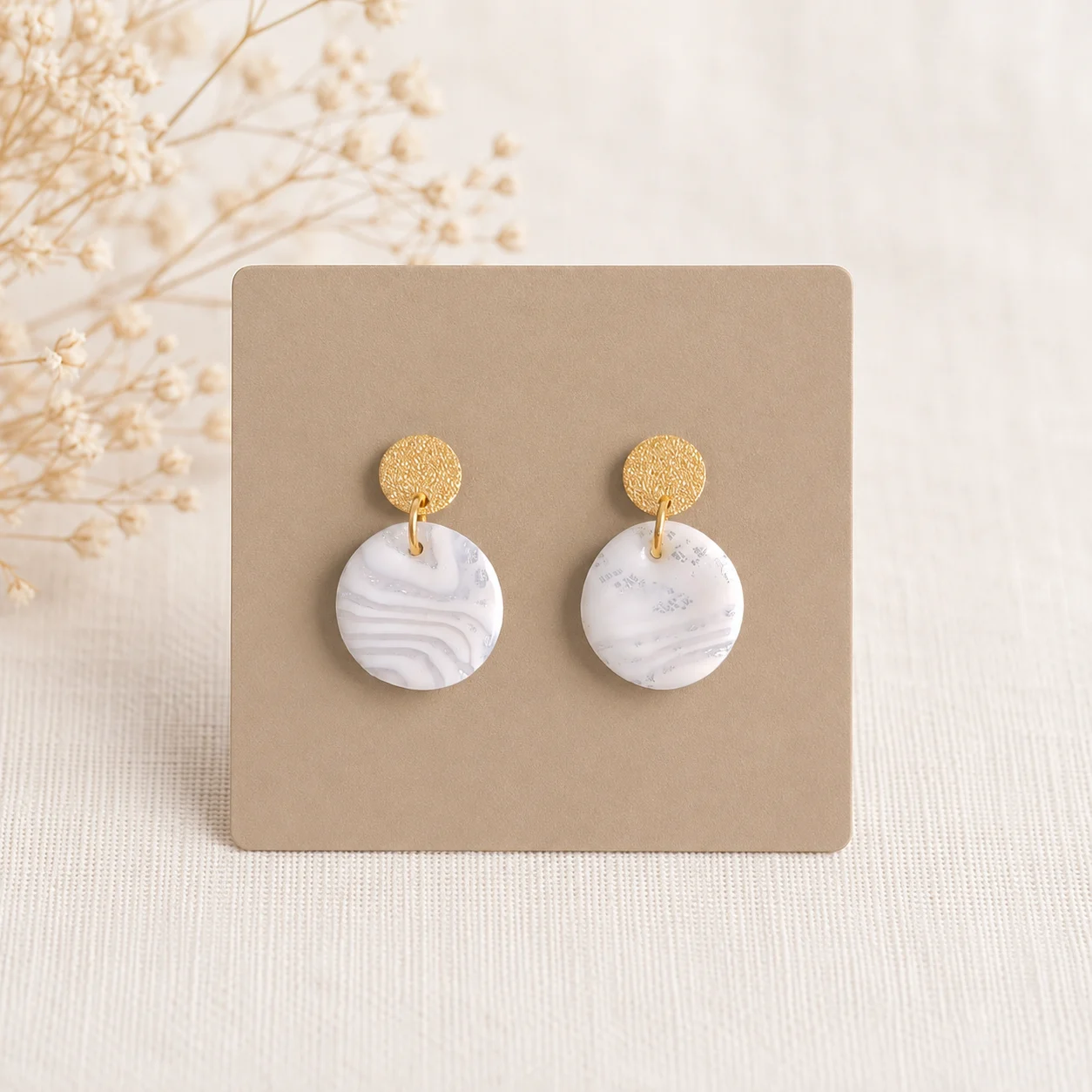 Silberne Wellen- Gold – Ohrringe