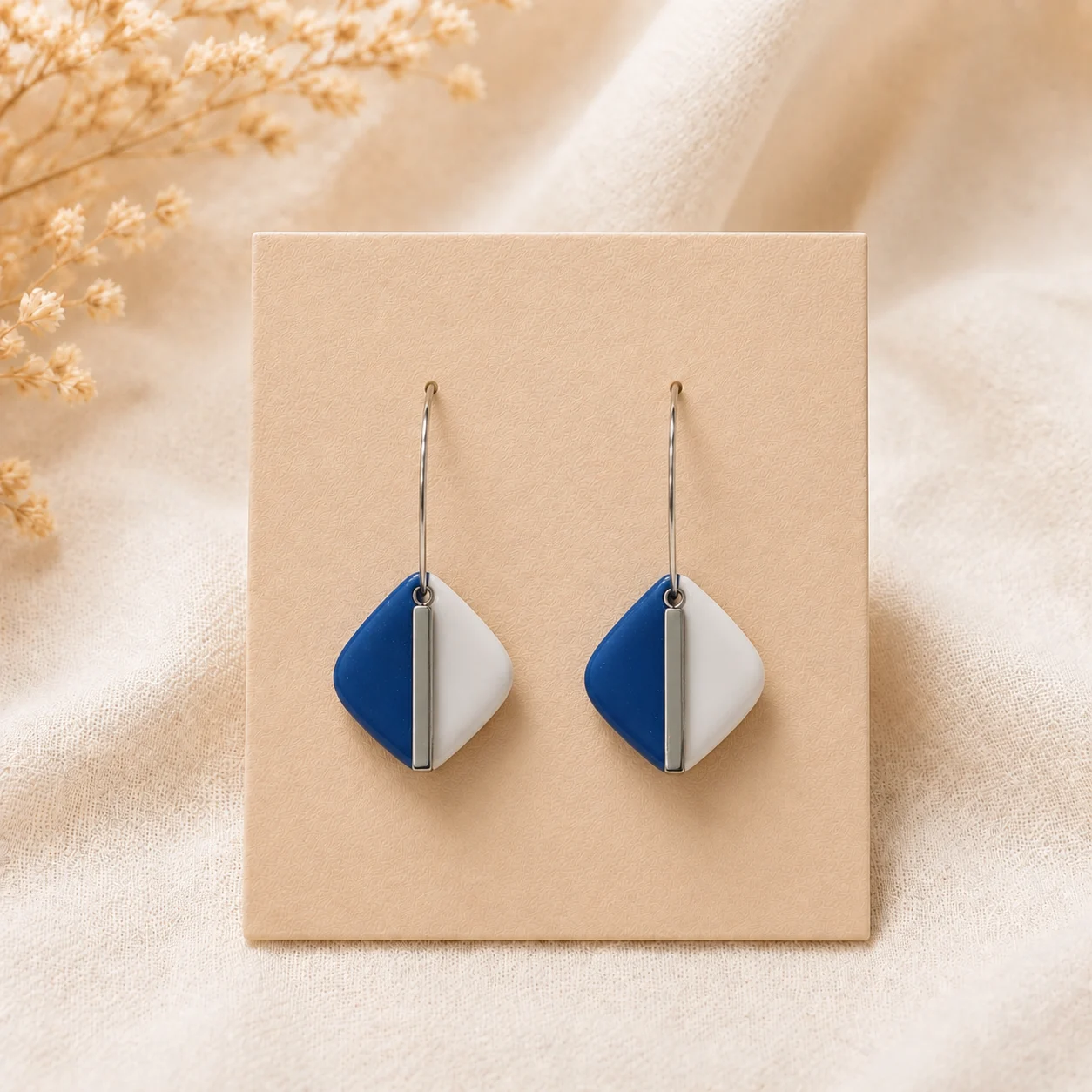 Diamant-Harmonie – Blau & Weiß – Ohrringe