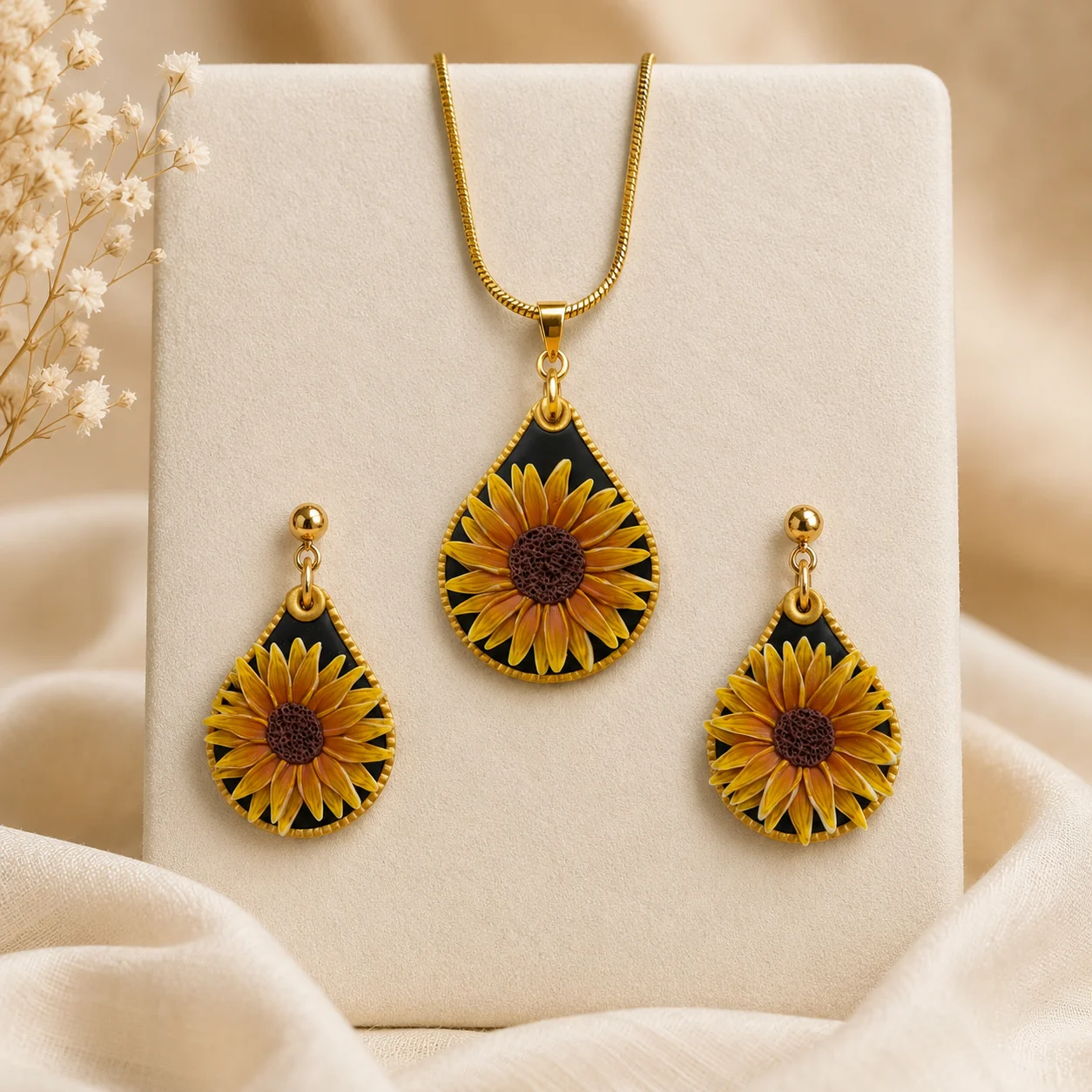 Sonnenblumen-Drops – Halskette