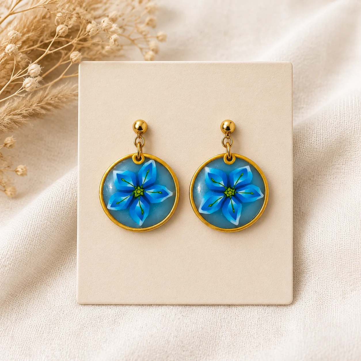 Blaue Blüten Schönheit – Ohrringe
