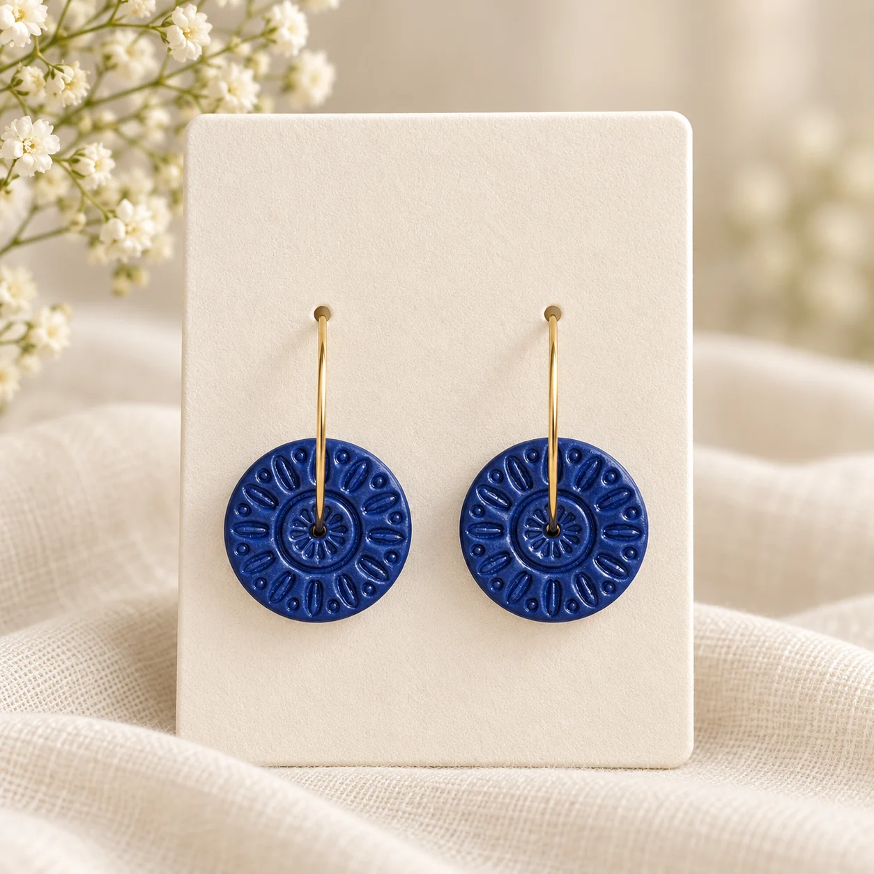 Blaues Mandala – Ohrringe