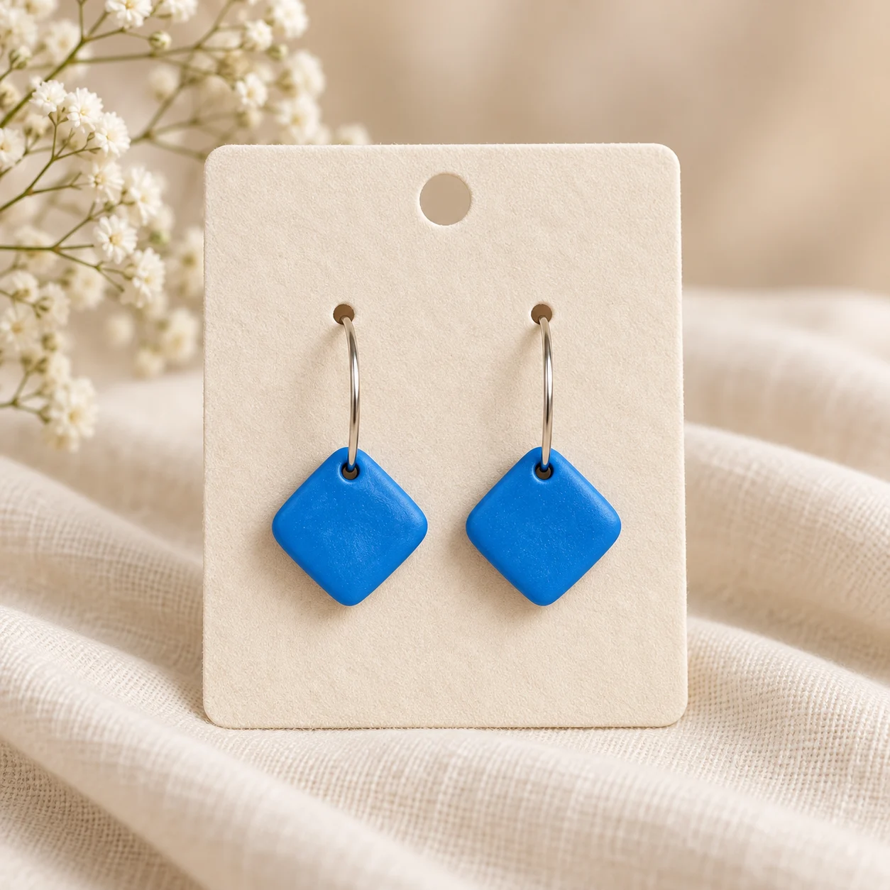 Blaue-Wolken-Creole – Ohrringe