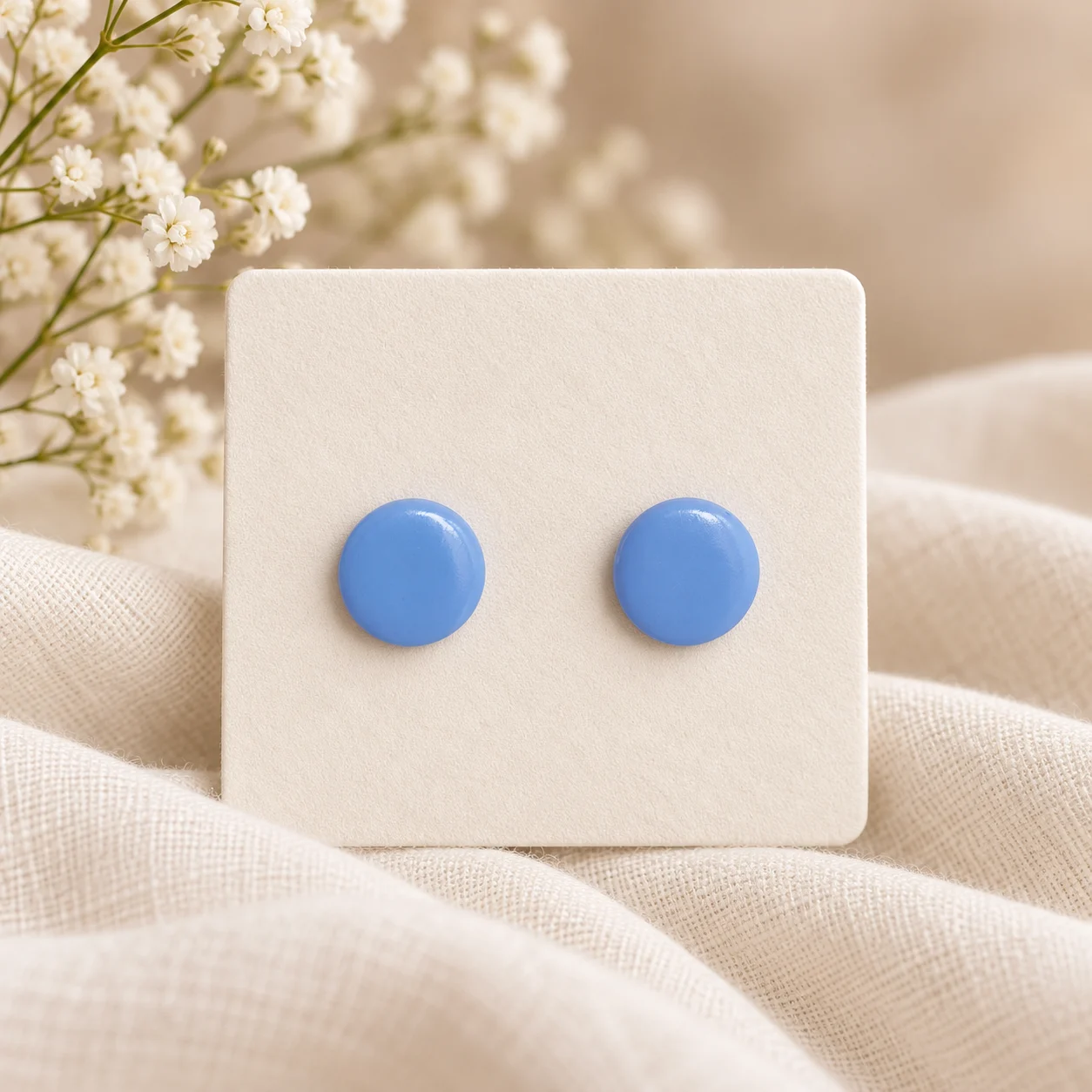 Easy Buttons_Blau – Ohrstecker