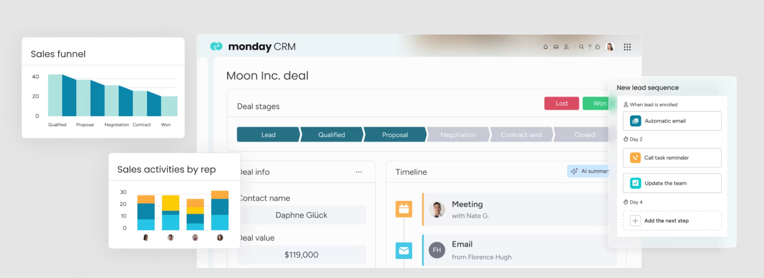 monday crm banking features and solutions