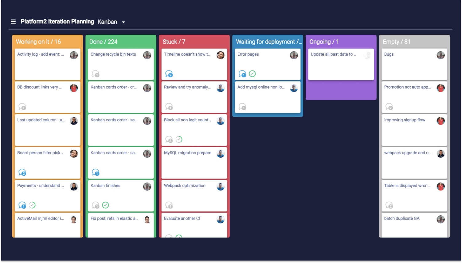 Kanban-style project management from Monday.com