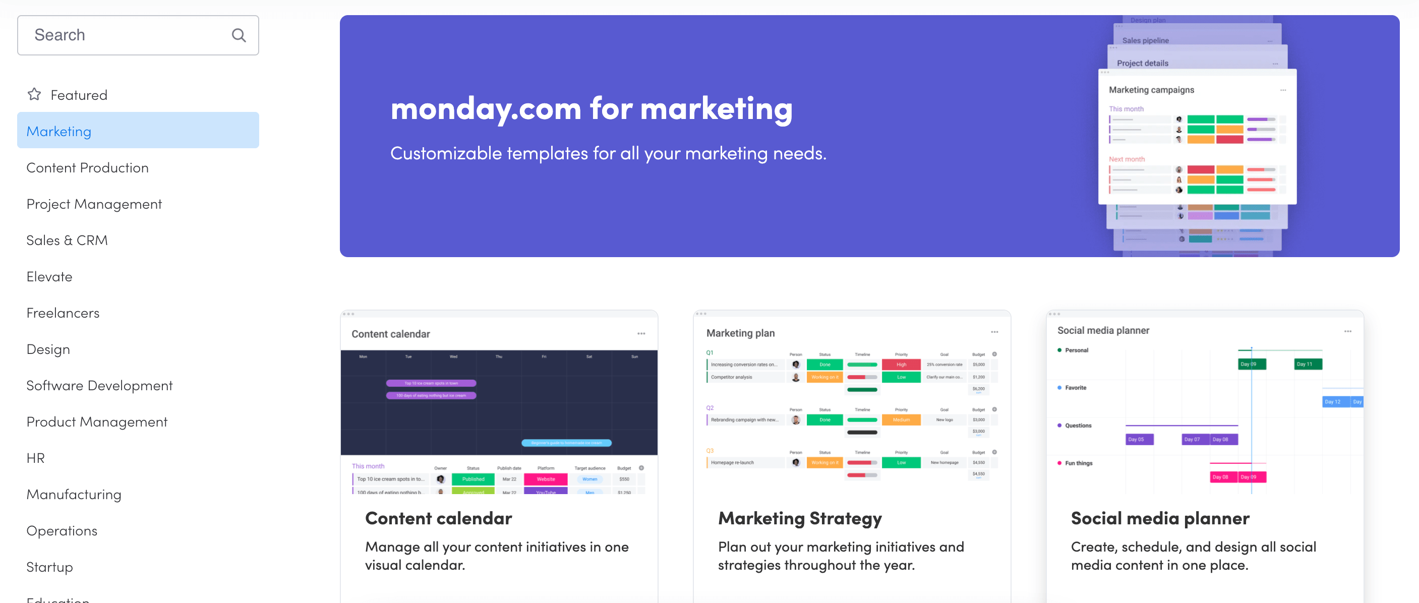 monday.com marketing templates