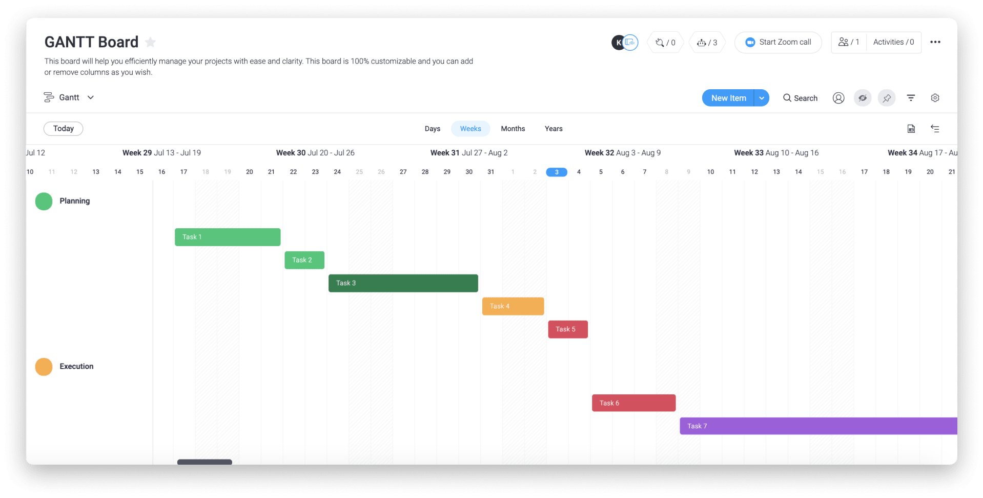 Gantt chart in monday.com