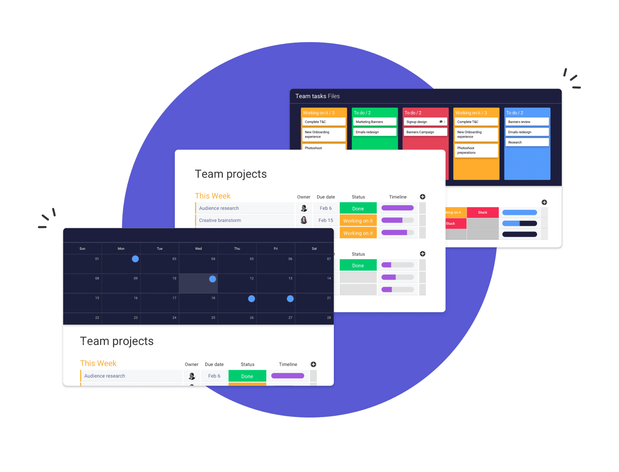 Project management software graphic.