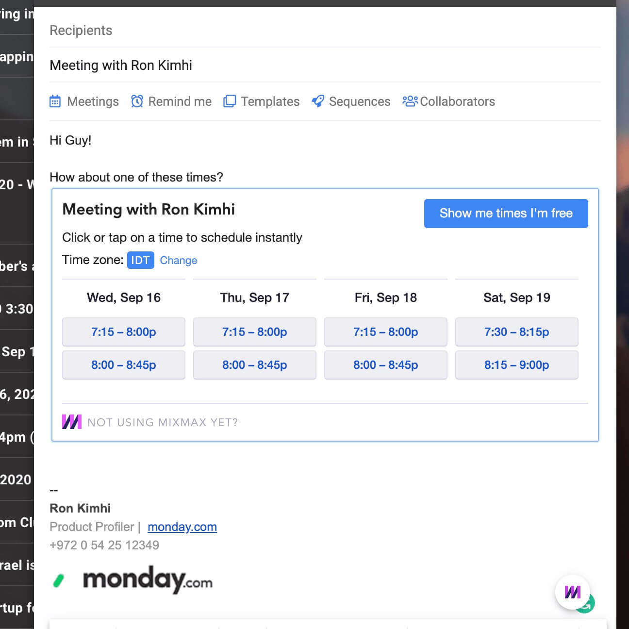 Send meetings requests via email