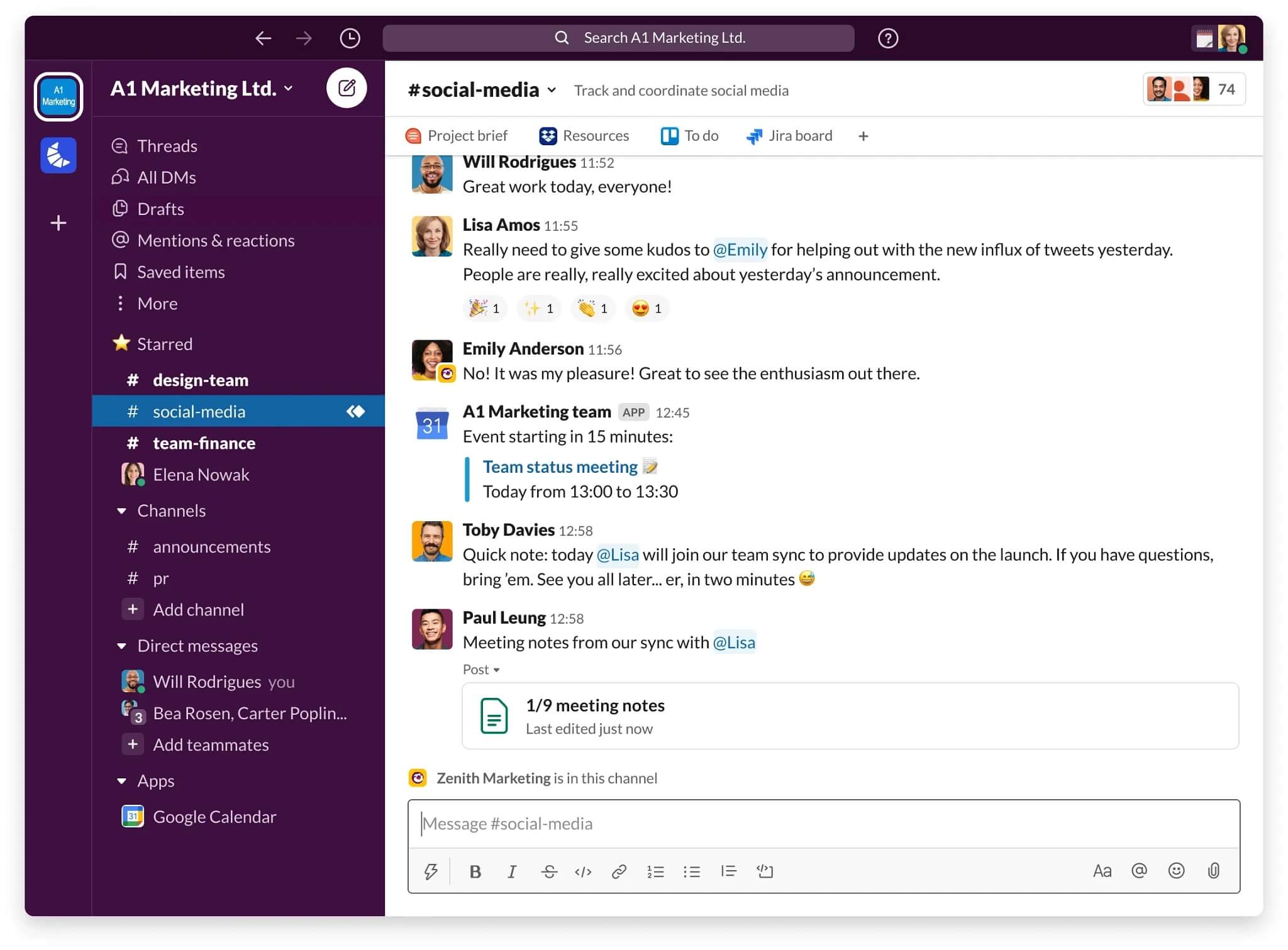 slack app for productivity between teams