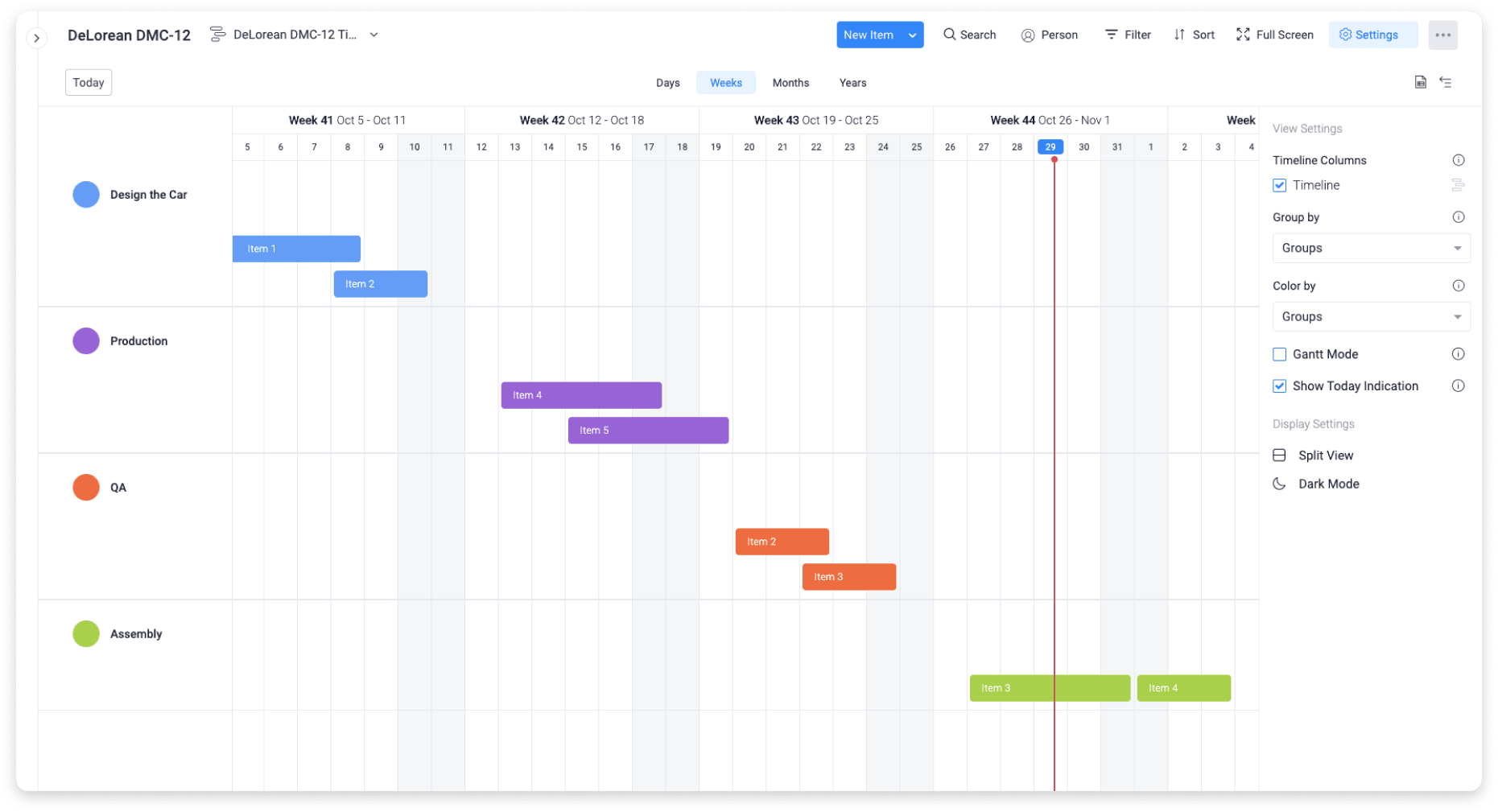 Waterfall project management on monday.com