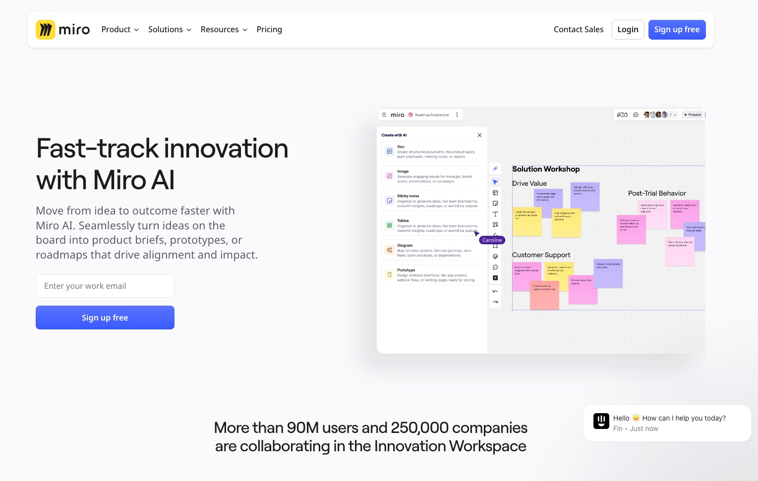 Miro homepage