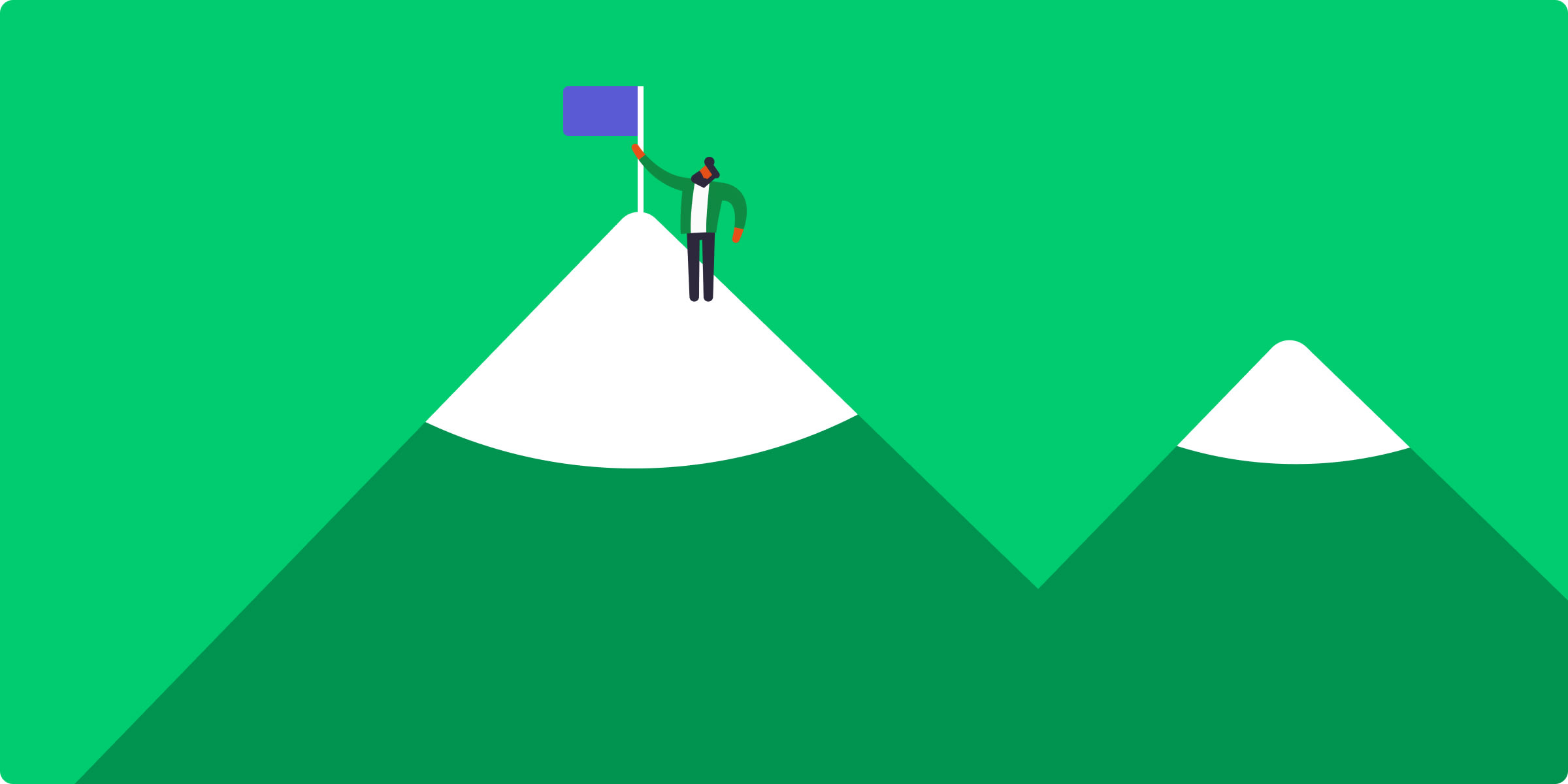 man reaching a flag at the top of a mountain 