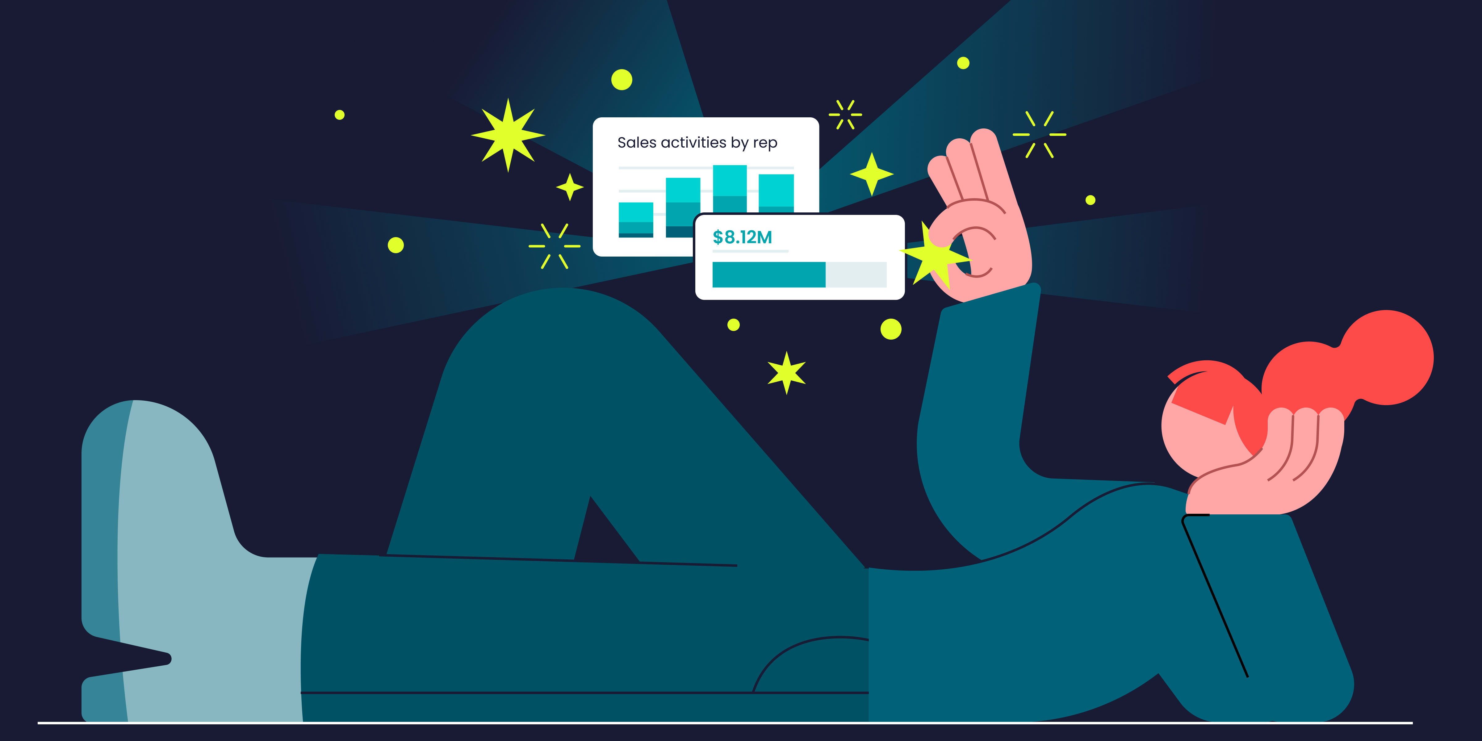 An image with a dark background depicting monday sales CRM as the best CRM software.