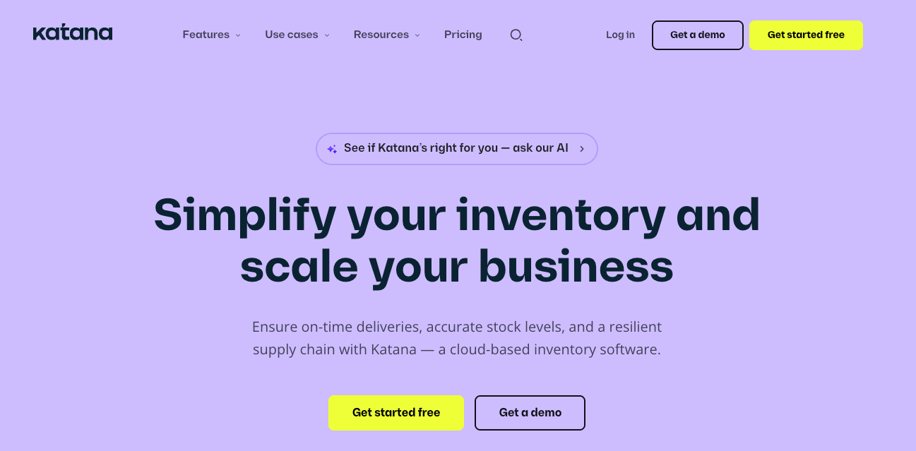 Katana Cloud Inventory homepage