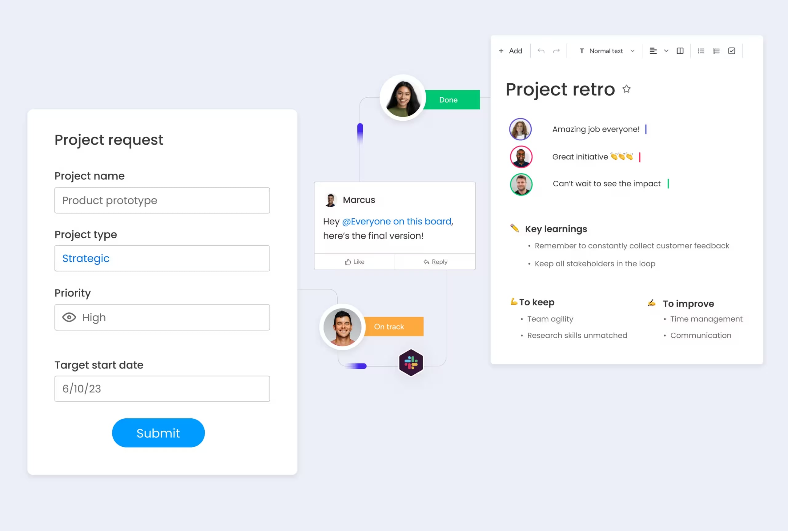example of sharable portfolio management reports in monday work management