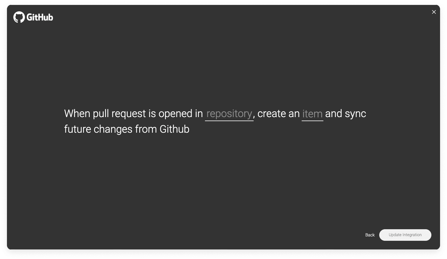 monday.com's integration recipe example
